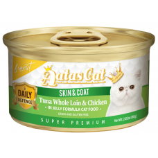 Aatas Cat Finest Daily Defence Skin & Coat Tuna Whole Loin & Chicken in Jelly 80g